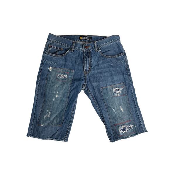 Analog Other - Analog × Omar Salazar Signature Patchwork/Distressed Cut-Off Jorts – Men’s 32